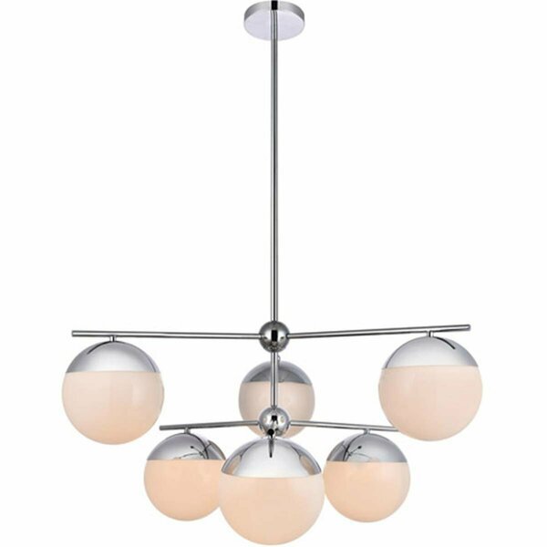 Cling Eclipse 6 Lights Pendant Ceiling Light with Frosted White Glass Chrome CL2943789